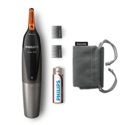 Resim Philips NOSETRIMMER Seri 3000 Pille Çalışan Burun Kılı Kesme Makinesi (AA Pil Gücü)