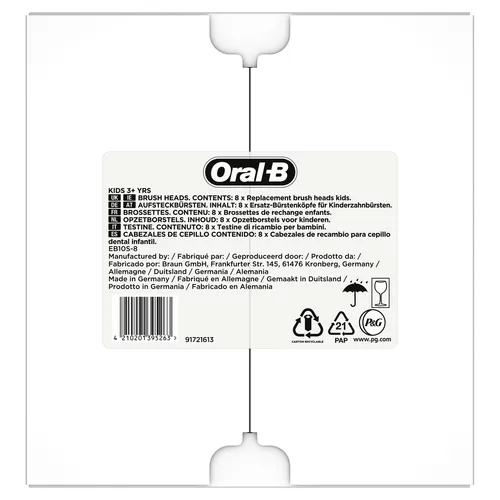 Resim Oral-B Çocuk Elektrikli Diş Fırçası Yedek Başlıkları 8 Adet Çok Renkli 81748472