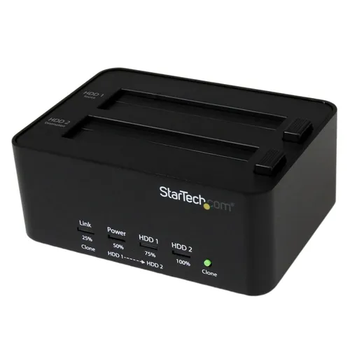 Resim StarTech.com Çift Yuvalı HDD/SSD Kopyalayıcı ve Silici USB 3.0 - SATA I/II/III