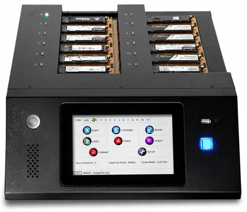Resim iStorage KanguruClone 11 M.2 NVMe/SATA SSD Klonlayıcı (Bağımsız, 11 Yuva, 25GB/dk)