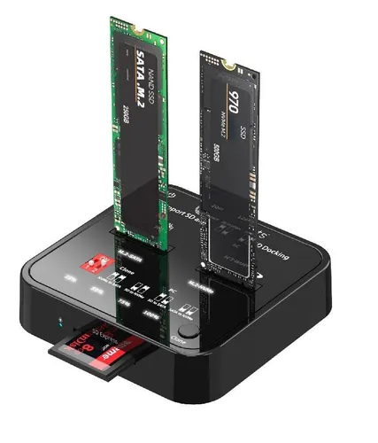 Karşılaştırma CoreParts MS-CLONER-M2-SD M.2 NVMe/SATA SSD Klonlayıcı İle iStorage KanguruClone 23HD SATA Pro Sabit Disk Klonlayıcı