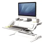 Fellowes Lotus DX Otur-Kalk Masa Sehpası - Beyaz, 15.8KG Maksimum Yük Kapasitesi, Kablo Yönetimi, Antibakteriyel Koruma