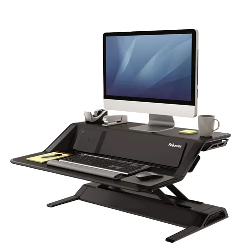Karşılaştırma Fellowes Lotus DX Ayaklı-Yükseltilebilir Masa Dönüştürücü Kablo Yönetimi Antibakteriyel Koruma Siyah İle StarTech.com Çift Monitör ve Klavye Tepsili Artikülasyonlu Duvar Askısı Oturma-Ayakta Çalışma İstasyonu
