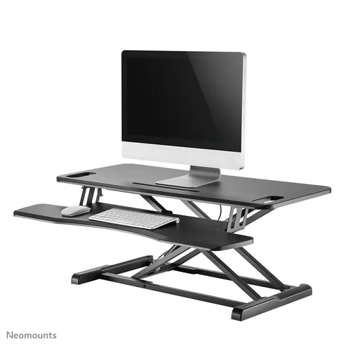 Karşılaştırma Neomounts NS-WS300BLACK Otur-Kalk Çalışma İstasyonu (Gazlı Yükseltici) İle StarTech.com Katlanabilir Eğimli Duvar Montajlı Ayakta Çalışma İstasyonu Çift Monitör Kolu ve Klavye Tepsili (2x 30" Monitöre Kadar)