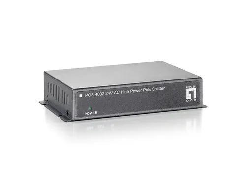 Resim LevelOne Hızlı Ethernet Yüksek Güç PoE Ayırıcı (IEEE 802.3af/at Uyumlu)