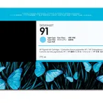 HP 91 775ml Açık Camgöbeği DesignJet Pigment Mürekkep Kartuşu Entegre Baskı Kafasıyla