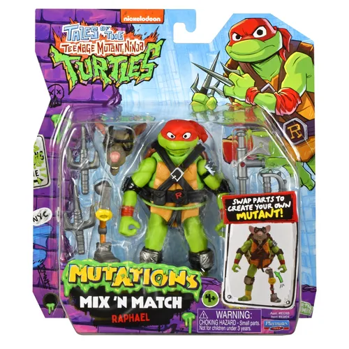 Karşılaştırma Alpha Group Super Wings Dönüşen Paul Figürü İle Ninja Kaplumbağalar Mix 'n Match Raphael Aksiyon Figürü