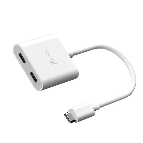 Resim j5create USB-C'den Çift USB-C'ye Görüntü veya Güç Dağıtımı Adaptörü