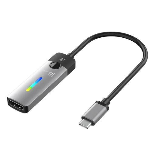 Resim j5create USB-C'den HDMI 2.1 8K Adaptörü JCA157-N