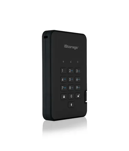 Resim iStorage diskAshur² SSD 256GB Black | Secure Portable Solid State Drive |AES-XTS 256-bit Hardware Encryption | PIN protected | OS & Platform Independent | TAA Compliant |Brute force hack defence | Dust/Water Resistant