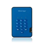 iStorage diskAshur² Güvenli SSD 256GB Mavi - AES 256-bit Şifreleme, PIN Korumalı, Suya/Toza Dayanıklı