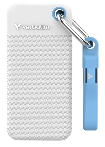 Resim Verbatim Pocket SSD USB 3.2 Gen 2 2TB White/Light Blue incl. two rubber sleeves