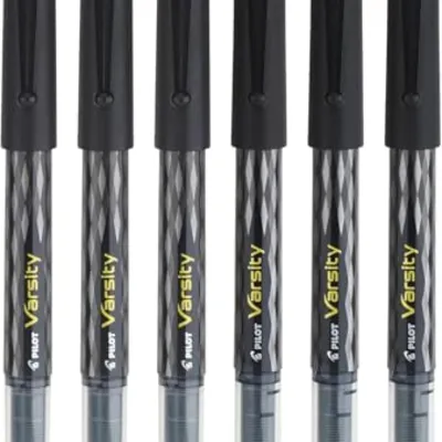 Pilot Precise Varsity Orta Siyah/Mavi 6'lı Paket Orta Uçlu Tükenmez Kalemler