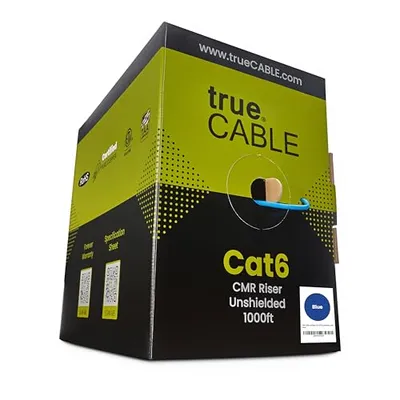 TRUE CABLE Cat6 Riser UTP 1000ft Mavi Ethernet Kablosu