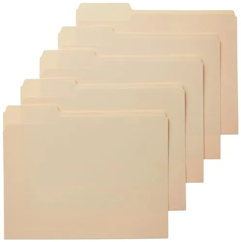 Karşılaştırma Amazon Basics 1/3 Kesim Manila Mektup Dosya Klasörü 100'lü Paket İle Lastikli Leitz Geri Dönüştürülmüş Karton Klasör