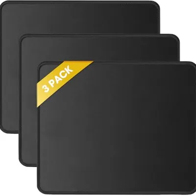 JIKIOU 3'lü Paket Siyah Mouse Pad
