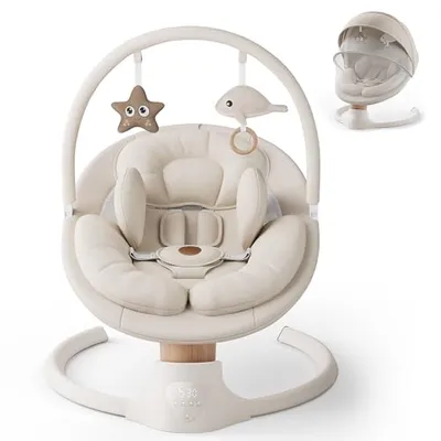 FasonBaby Taşınabilir Elektrikli Bebek Salıncağı Bej