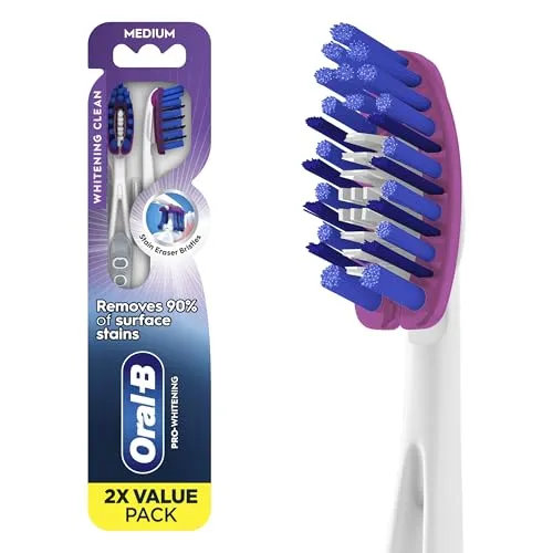 Karşılaştırma Oral-B 3D White Kömür Orta Sertlikte Diş Fırçası 2'li Paket İle 