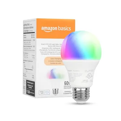 Amazon Basics Akıllı A19 Renkli LED Ampul