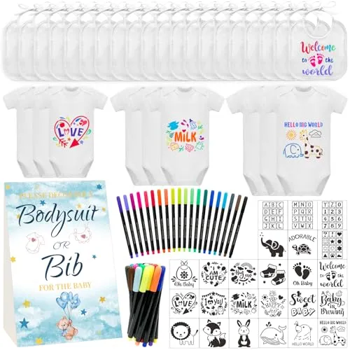 Resim Aisharery Baby Shower Mama Önlüğü Zıbın Kendin Yap Kiti