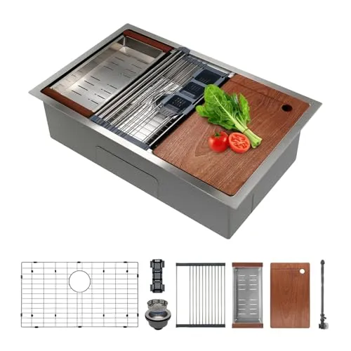 SANYCASA 30 İnç Tezgah Altı İş İstasyonu Evye 30 Inch