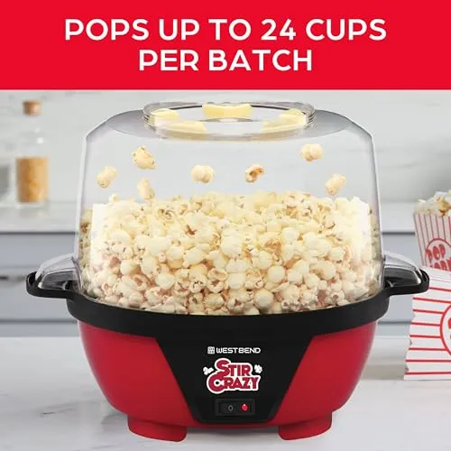 Thumbnail 4 of West Bend Stir Crazy 6 Litre Kırmızı Patlamış Mısır Makinesi