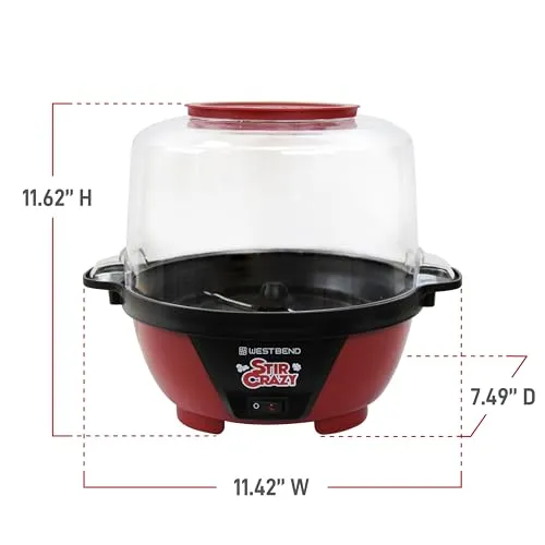 Thumbnail 7 of West Bend Stir Crazy 6 Litre Kırmızı Patlamış Mısır Makinesi