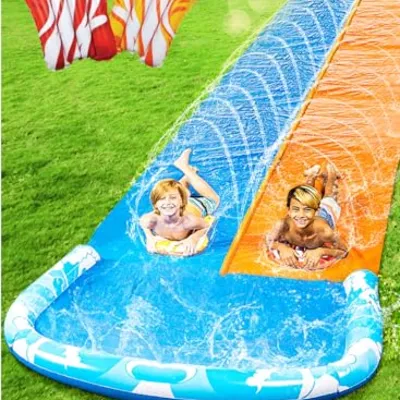 JOYIN 40074 22.5ft Dalgalı Çift Şeritli Bahçe Su Kaydırağı