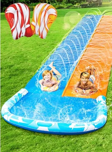 JOYIN 40074 22.5ft Dalgalı Çift Şeritli Bahçe Su Kaydırağı