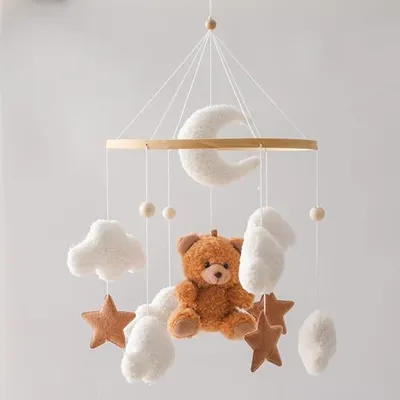 EERKEOD Teddy Kadife Kahverengi Ayı Beşik Mobil
