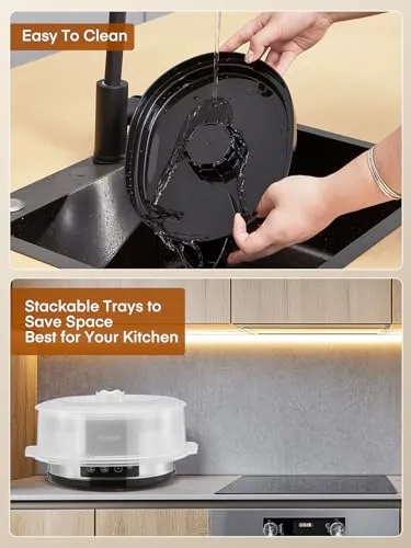 Thumbnail 9 of FOHERE MK903A 13.7 QT 3 Katlı Elektrikli Buharlı Pişirici