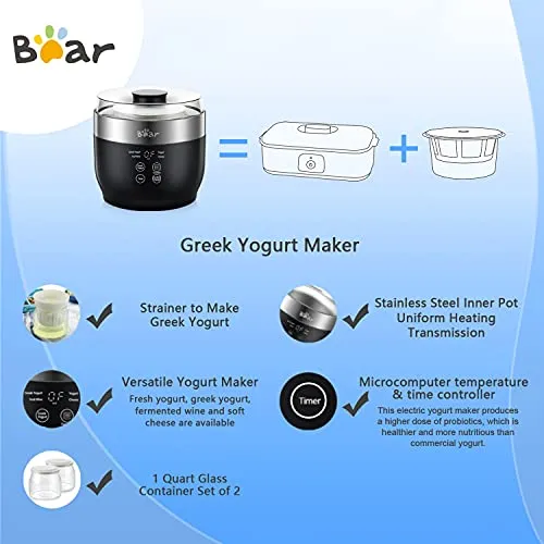 Thumbnail 4 of Bear Dijital Yoğurt Yapma Makinesi Siyah
