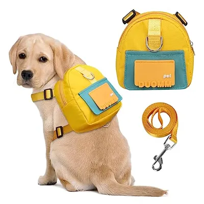 DoggieKit Köpek Sırt Çantası Tasması Orta Boy Sarı