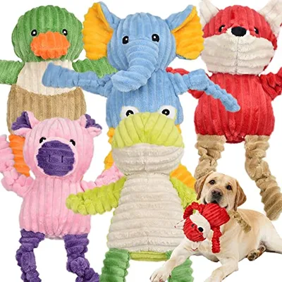 LECHONG 5'li Peluş Sesli Köpek Oyuncak Seti