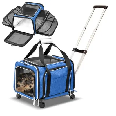 RUFF LIFE 101 Genişleyebilir Tekerlekli Evcil Hayvan Taşıyıcı Mavi
