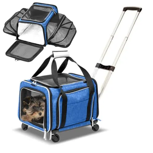 Resim RUFF LIFE 101 Genişleyebilir Tekerlekli Evcil Hayvan Taşıyıcı Mavi