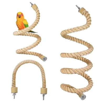 DINTSTYLE Doğal Jüt Kuş Tüneği 3'lü Paket