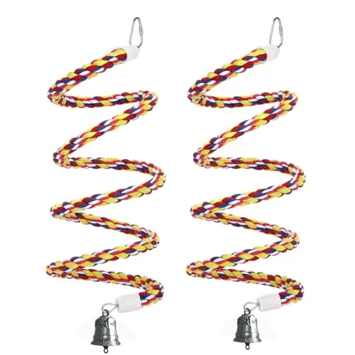 Resim OSWINMART Spiral Kuş Halat Tünekleri 63 inç 2'li Paket