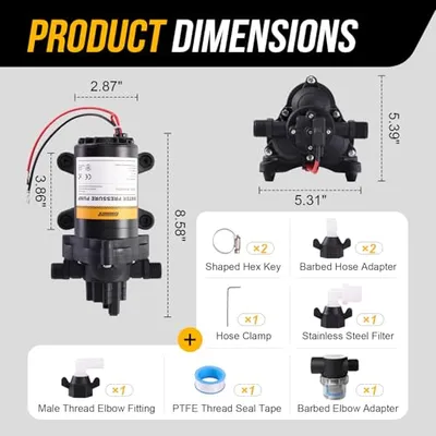 Thumbnail 8 of Gidrox 12V 4.0 GPM 45 PSI Karavan Su Pompası