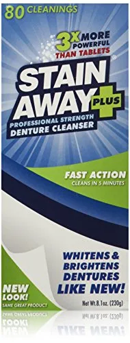 Resim Stain Away Plus Takma Diş Temizleyici 8.1 oz 3'lü Paket