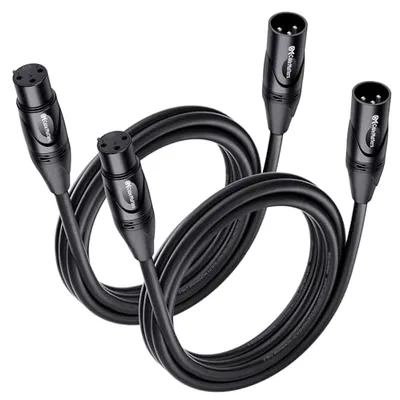 Cable Matters 6 ft XLR Kablo Siyah 2'li Paket