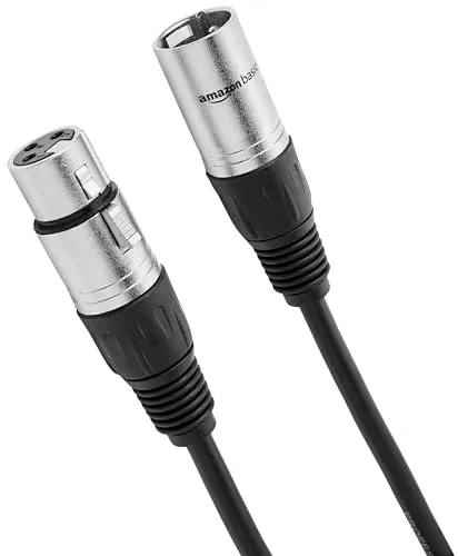 Resim Amazon Basics XLR Mikrofon Kablosu 6 ft Siyah