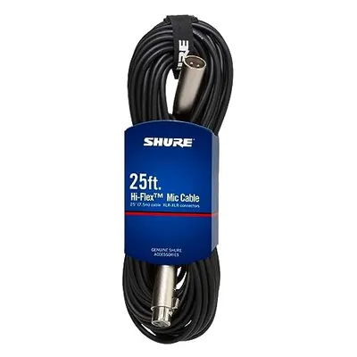 Shure C25J 25 ft Hi-Flex XLR Mikrofon Kablosu Siyah