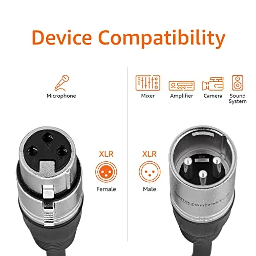 Thumbnail 5 of Amazon Basics Siyah XLR Mikrofon Kablosu 25 ft