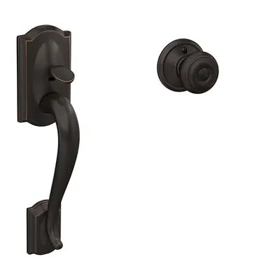 Schlage FE285 Camelot Georgian Eskitme Bronz Kapı Kolu Seti