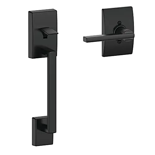 Resim Schlage Century Latitude Mat Siyah Giriş Kolu Seti