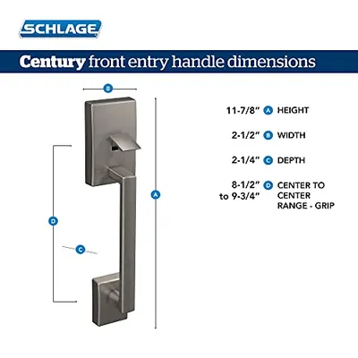 Thumbnail 2 of Schlage Century Latitude Mat Siyah Giriş Kolu Seti