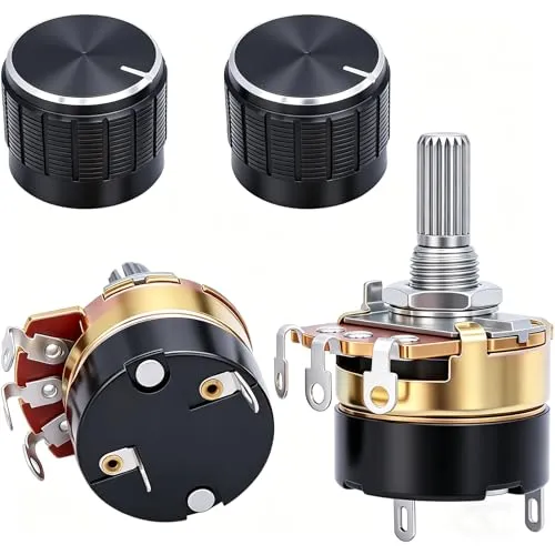 Resim TWTADE 10K Ohm Lineer Dimmer Potansiyometre Anahtarı Siyah
