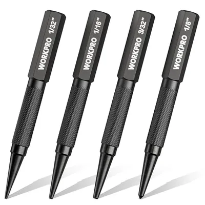 WORKPRO 4 Parça Çivi Merkez Zımba Seti
